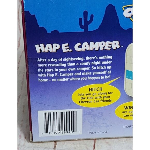 Mint Condition 2006 Vintage The Chevron Cars Hap E. Camper with Hitch & Original - Picture 12 of 12